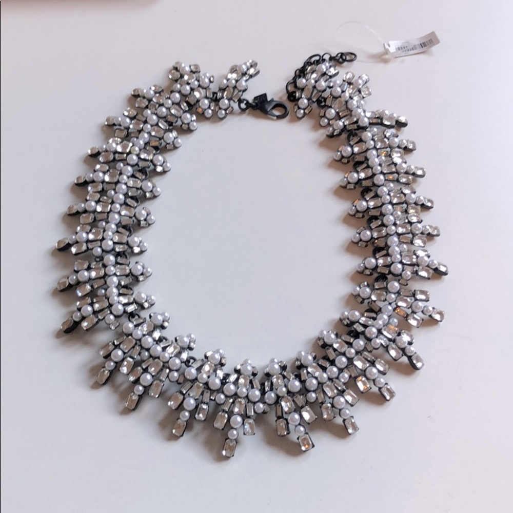Pearl and Diamond Banana Republic holiday necklace